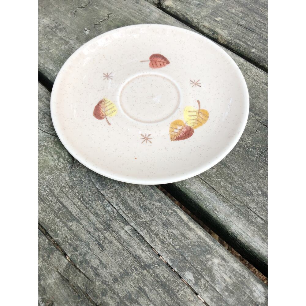 vintage Sherwood Saucer plate brown yellow leaves Vernon dinnerware